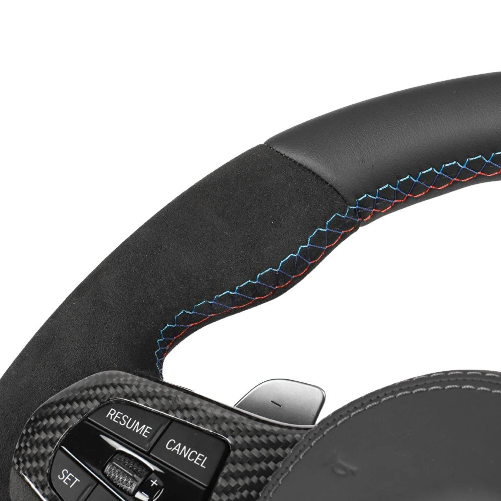 BMW Gxx ALCANTARA/LEATHER FLAT BOTTOM CUSTOM STEERING WHEEL