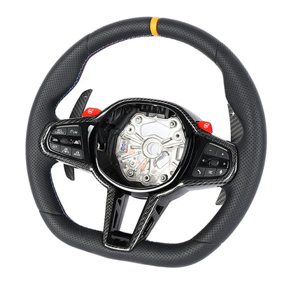 BMW Gxx LCI FULL LEATHER FLAT BOTTOM CUSTOM STEERING WHEEL