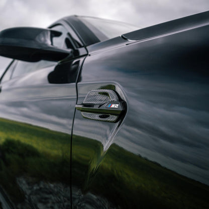 BMW M Performance M2/M2 Competition Genuine Front Wing Badges In Gloss Carbon/Black (F87)