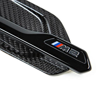 BMW M Performance M2/M2 Competition Genuine Front Wing Badges In Gloss Carbon/Black (F87)