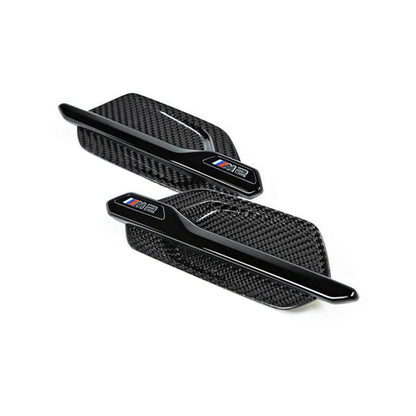 BMW M Performance M2/M2 Competition Genuine Front Wing Badges In Gloss Carbon/Black (F87)