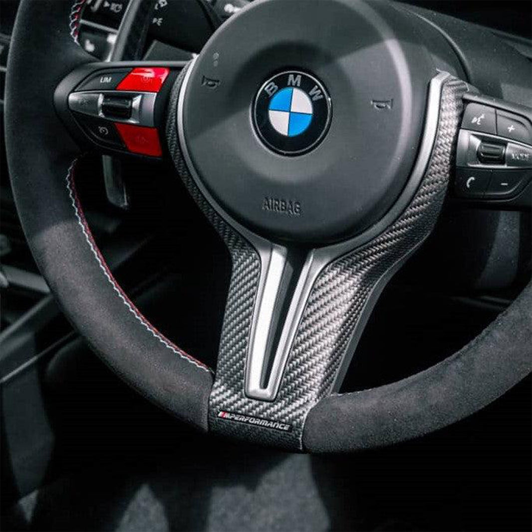 Genuine BMW M Performance Steering Wheel Trim Insert in Matte Exposed Carbon Fibre (F20, F22, F30, F32)