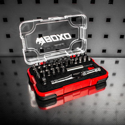 BOXO 33Pc 1/4" Socket Set & Accessories
