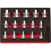 BOXO 15Pc 3/8" 6PT Socket Set (7mm to 21mm)