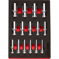 BOXO 15Pc 3/8" 6PT Deep Socket Set (7mm to 21mm)