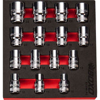 BOXO 15Pc 1/2" 6PT Socket Set (10mm to 24mm)