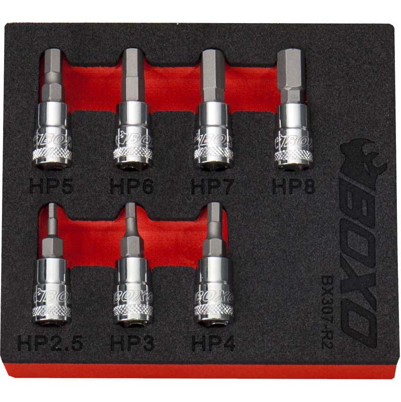 BOXO 7Pc 1/4" Tamperproof Hex Bit Socket Set