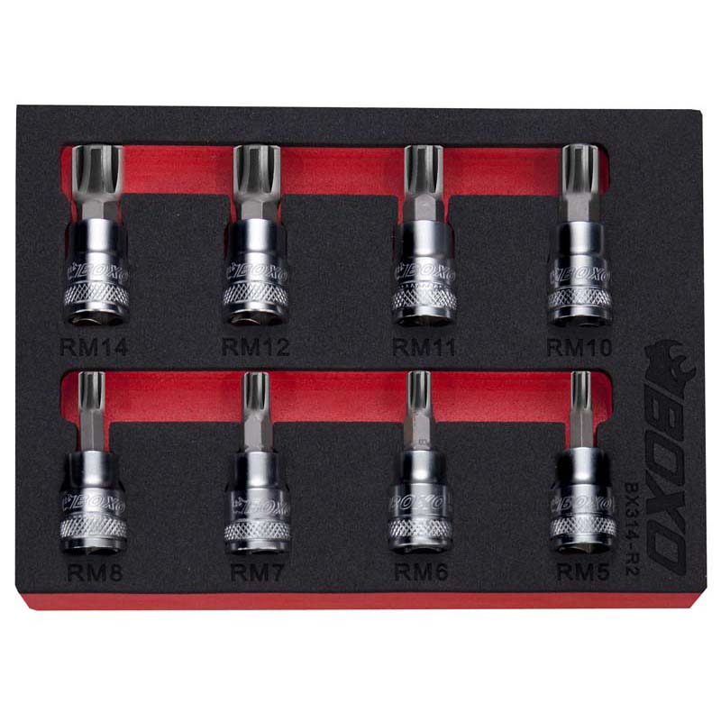 BOXO 8Pc 3/8" Ribe Bit Socket Set