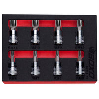 BOXO 8Pc 3/8" Ribe Bit Socket Set