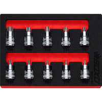 BOXO 10Pc 3/8" Super Stubby Torx Bit Socket Set