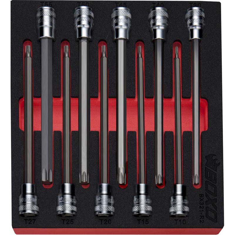 BOXO 10Pc 3/8" Long Torx Bit Socket Set