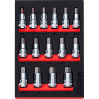 BOXO 15Pc 1/2" Hex Bit Socket Set
