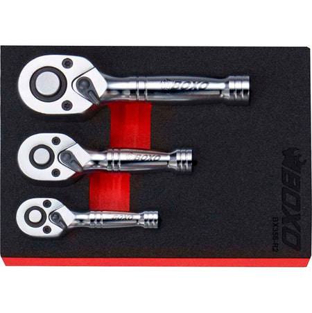 BOXO 3Pc Stubby Ratchet Set