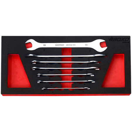 BOXO 7Pc Ultra Thin Double Open-End Spanner Set (6mm to 19mm)