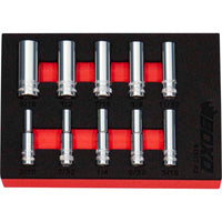BOXO 10Pc 1/4" Imperial 12PT Deep Socket Set