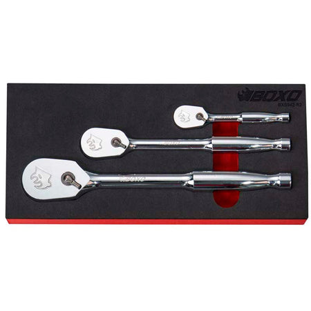 BOXO 3Pc 90T Pear-Head Ratchet Set