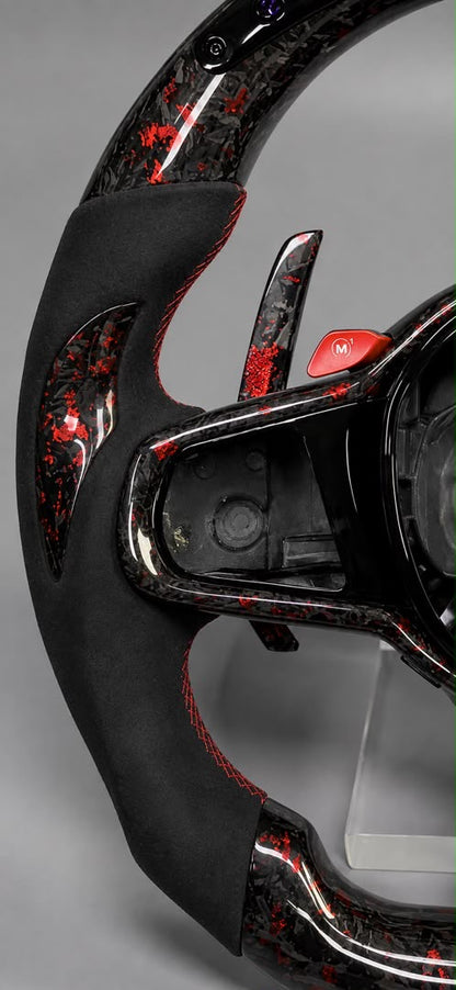 BMW Custom LCI Steering Wheel For BMW G14 G15 G16 F90 F92 F93 840i 840d M850i M8 Red Forged