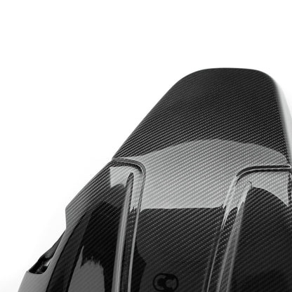 Custom Carbon BMW G Series Seat Back Covers In Gloss Carbon Fibre (4 Door Vehicles)