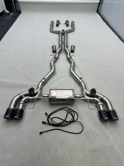 BMW Akrapovic Styled exhaust system for M8 M5 F90 F91 F92 F93 stainless with Carbon Tips