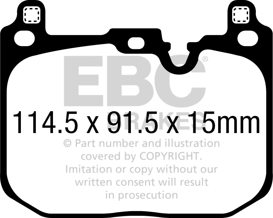 EBC Yellowstuff Front Brake Pads BMW F40 M135i, F44 M235i 128ti, F39 X2 M35i & more DP42393R