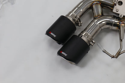 Akrapovic Style BMW F90 F91 F92 F93 M5 M8 Carbon and stainless Tips
