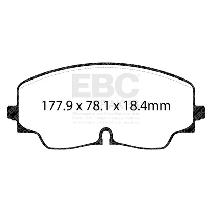 EBC Volkswagen Golf R Yellowstuff 4000 Series Front Brake Pads DP42448R (Mk8)