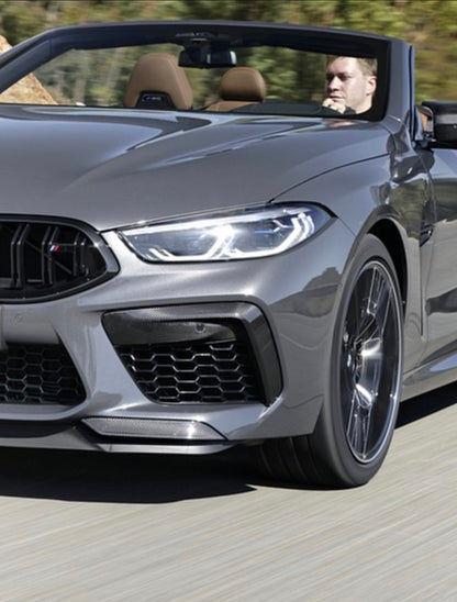 BMW M8 F91 F92 F93 carbon package, side vents covers, mirrors, upper and lower bumper inserts, front grill carbon surround