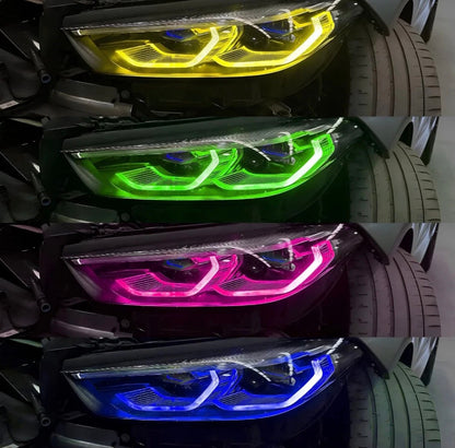 BMW 8 Series and M8 DRLs for G14 G15 G16 F91 F92 F93 M850i 840i 840d. Yellow, Dual colour and RGB