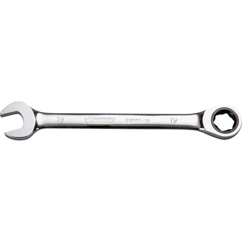 BOXO 72T Rounded Nut Ratcheting Spanners - Sizes 8mm to 19mm