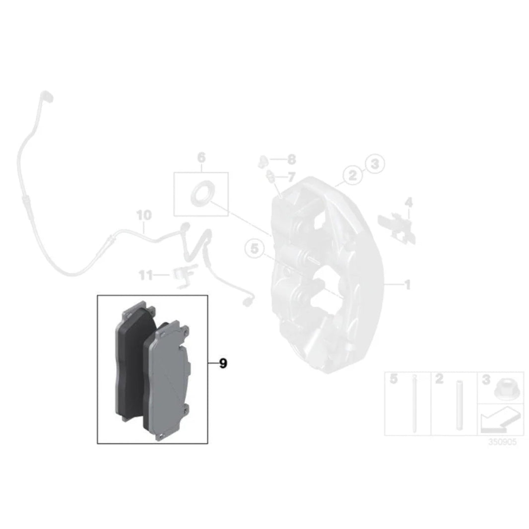 Genuine BMW OEM 2NH Front Brake Pads For BMW F87 M2 Competition, F10 M5 & F06/F12/F13 M6
