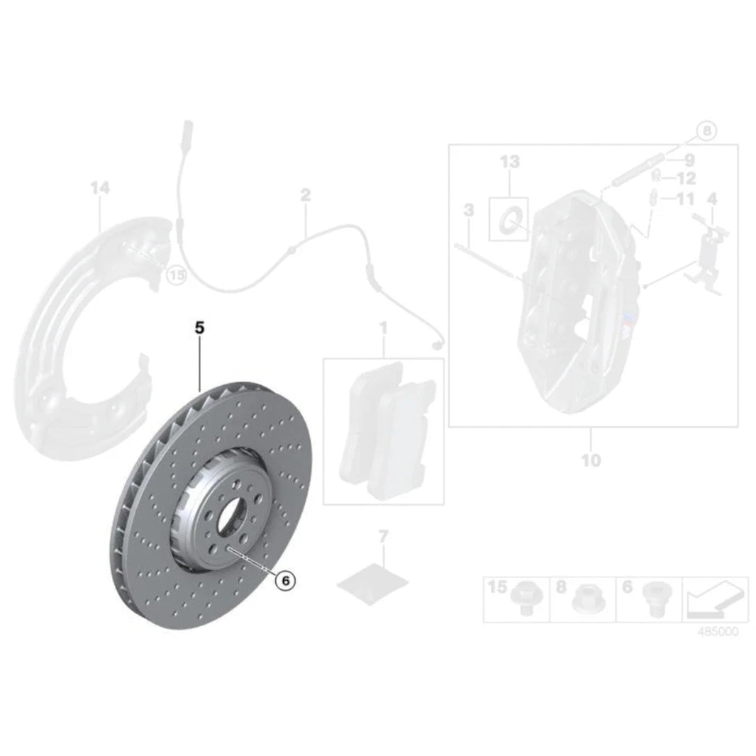 Genuine BMW OEM Front Brake Discs/Rotors Pair For BMW F90 M5 & F91/F92/F93 M8