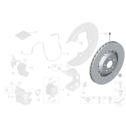 Genuine BMW OEM Rear Brake Discs/Rotors Pair For F95 X5M & F96 X6M