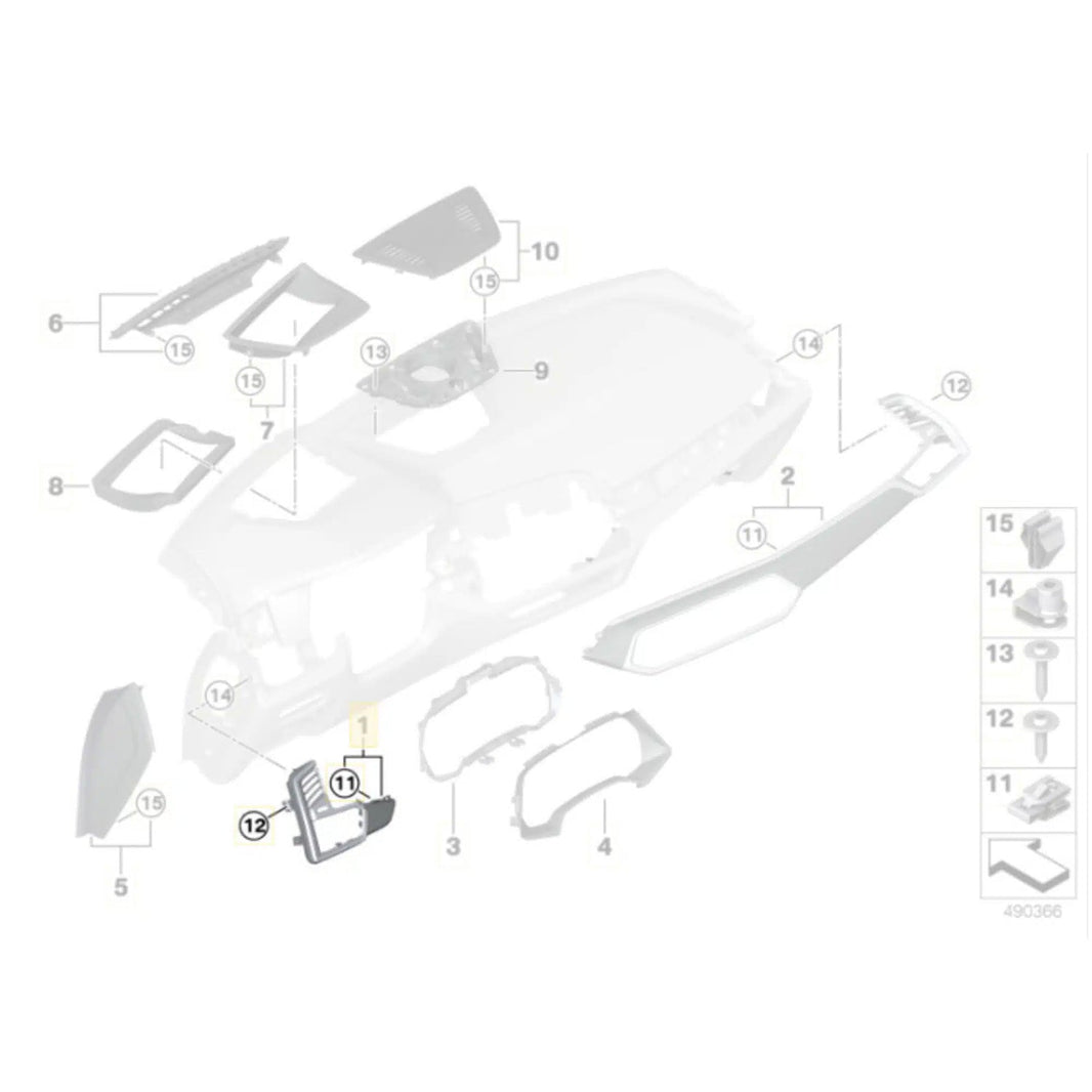 Genuine BMW F95 X5M, G05 X5, F96 X6M & G06 X6 Pre-LCI M Performance Carbon Fibre Air Vent Trim