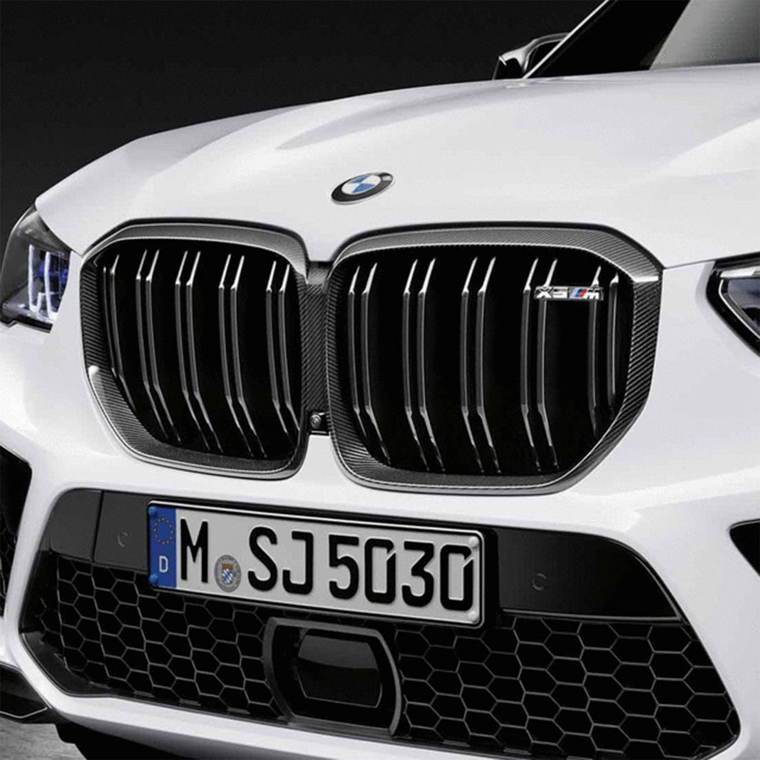 Genuine BMW F95 X5M M Performance Front Grille In Carbon Fibre & Gloss Black