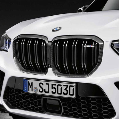 Genuine BMW F95 X5M M Performance Front Grille In Carbon Fibre & Gloss Black