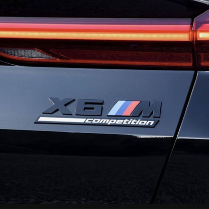 Genuine BMW F96 X6M Competition M Performance Rear Badge In Gloss Black