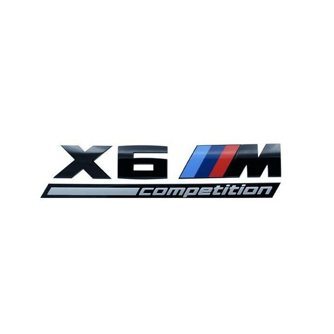 Genuine BMW F96 X6M Competition M Performance Rear Badge In Gloss Black