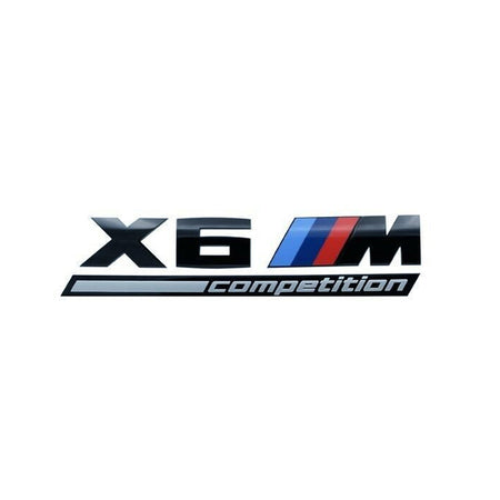 Genuine BMW F96 X6M Competition M Performance Rear Badge In Gloss Black