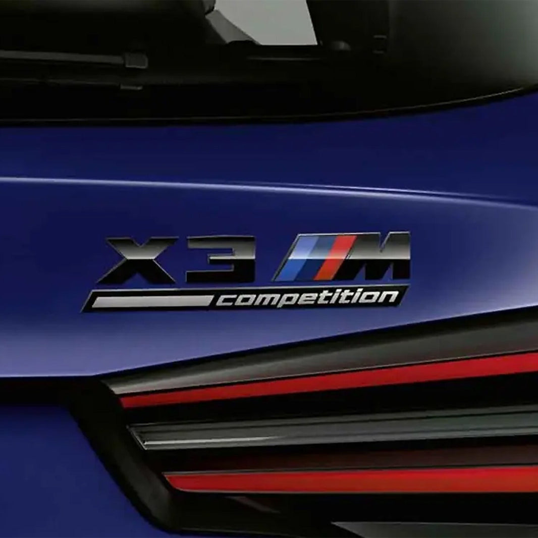 Genuine BMW F97 X3M Competition M Performance Rear Badge In Gloss Black