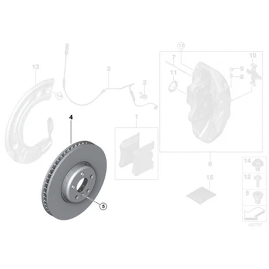 Genuine BMW OEM Front Brake Discs/Rotors Pair For F97 X3M, F98 X4M, F95 X5M & F96 X6M