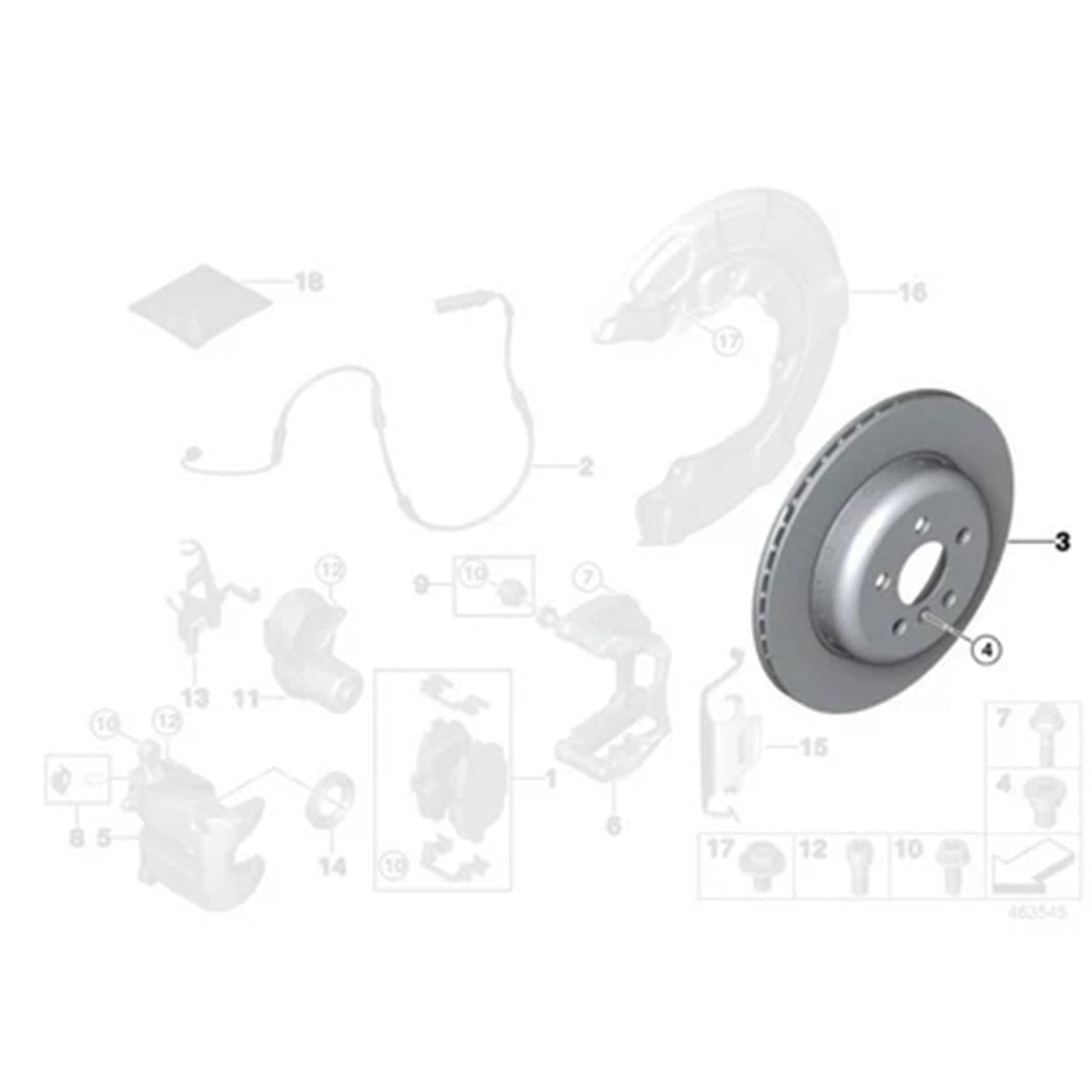 Genuine BMW OEM Rear Brake Discs/Rotors Pair For F97 X3M & F98 X4M