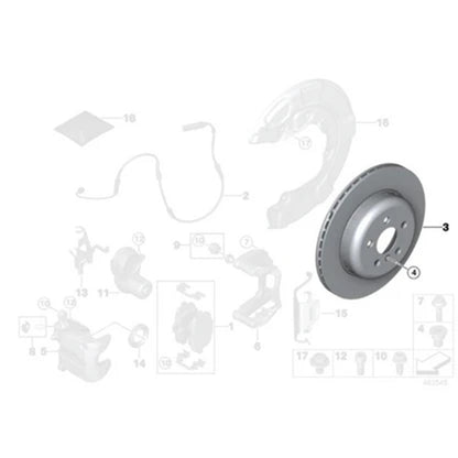 Genuine BMW OEM Rear Brake Discs/Rotors Pair For F97 X3M & F98 X4M