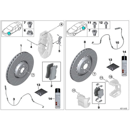 Genuine BMW Front Brake Pin Kit (G80/G81 M3, G82/G83 M4 & G87 M2)