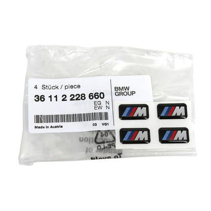 Genuine BMW M Performance M Logo Wheel Adhesive Stickers (Set of 4) 36112228660