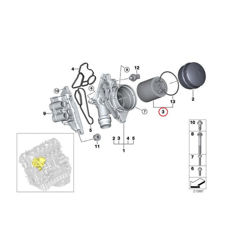 Genuine BMW N55 Oil Filter (M135i, M235i, M2 F87) 11427953129