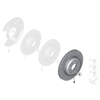 Genuine BMW OEM Rear Brake Discs/Rotors Pair For F20/F21 M140i/M135i & F22/F23 M240i/M235i