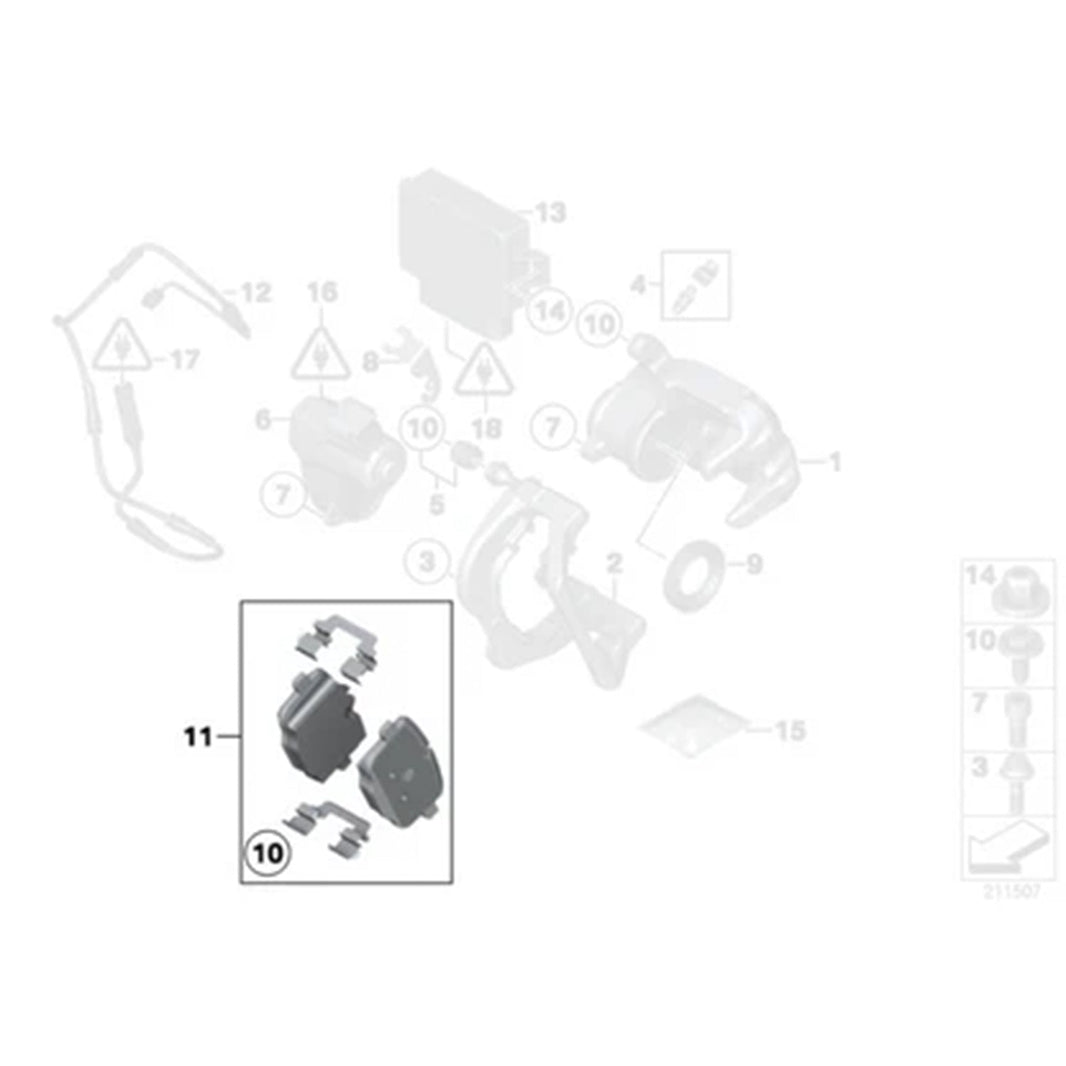 Genuine BMW OEM Rear Brake Pads For BMW F10 M5 & F06/F12/F13 M6