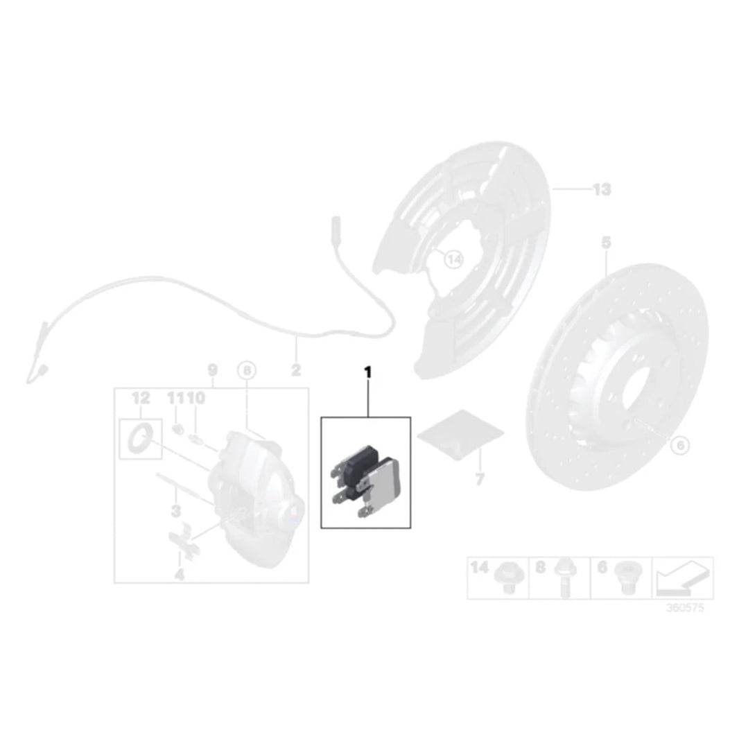 Genuine BMW OEM F8X Rear Brake Pads (F80 M3, F82/F83 M4 & F87 M2)