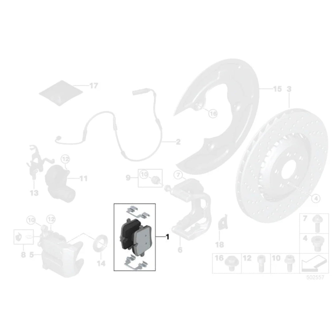 Genuine BMW OEM Rear Brake Pads For BMW F95 X5M & F96 X6M