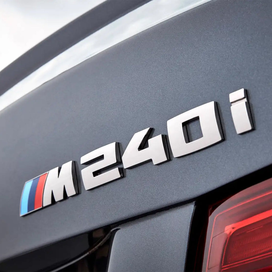 Genuine BMW M240i Replacement Badge In Silver (F22/F23)